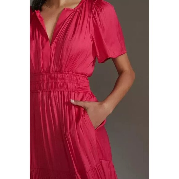 NWT by Anthropologie The Somerset Maxi in Pink Lumensilk Edition Dress M - Picture 8 of 9